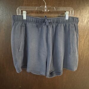 Yogalicious Navy Blue Fleece Drawstring Athletic Shorts